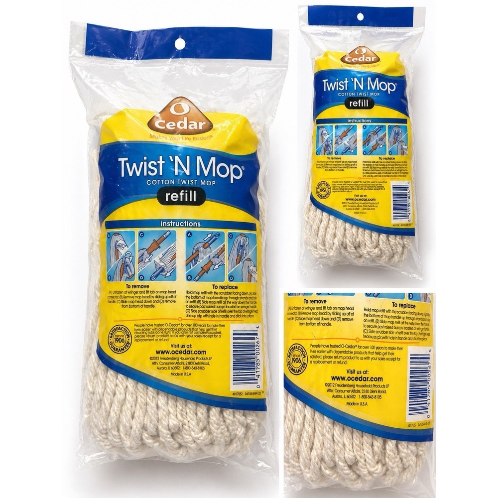 O Cedar Twist 'N Mop Cotton Twist Mop Refill New In Package Cotton Blend Mop